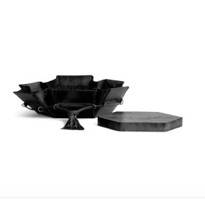 Muud - Evita - Hndlavet Lder Opbevaringsboks Med Lg Farve Sort