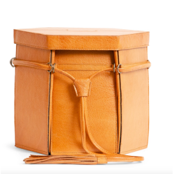 Muud - Evita XL - Hndlavet Lder Opbevaringsboks Med Lg Farve Whisky