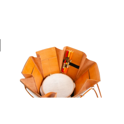 Muud - Evita XL - Hndlavet Lder Opbevaringsboks Med Lg Farve Whisky