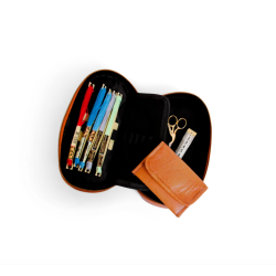 Muud - Erinna - Lderetui m/Lynls Til Broderisten Fv. Sort