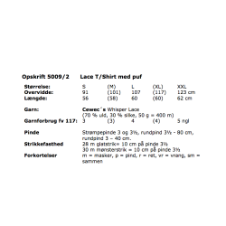 Lace T-Shirt med puf - Cewec - Enkeltopskrift 5009