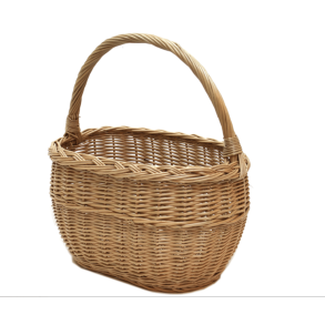 Bykurv I Flettet Rdpil Smal Oval