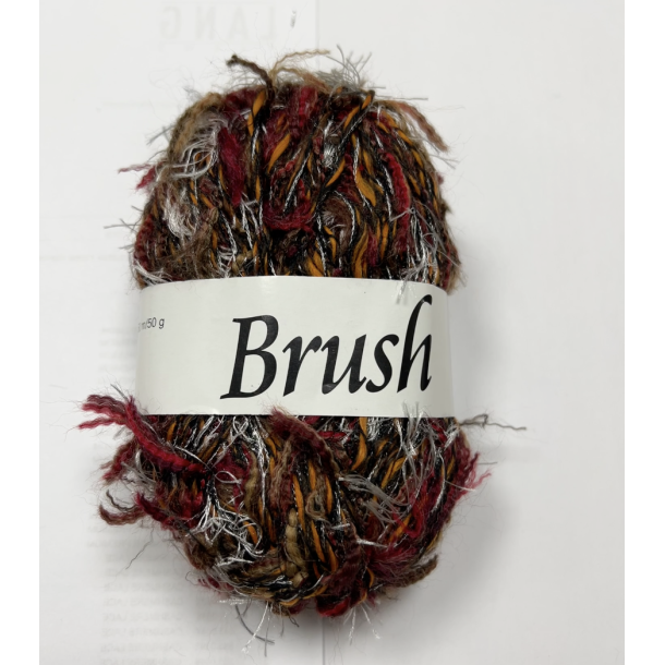 Brush Multicolor Pelsgarn - Fv. 03 Rd/Slv/Brun