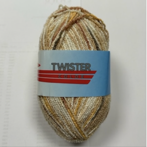 G-B Garn - Twister Color Fv. 201 Hvid/Karamel/Brun