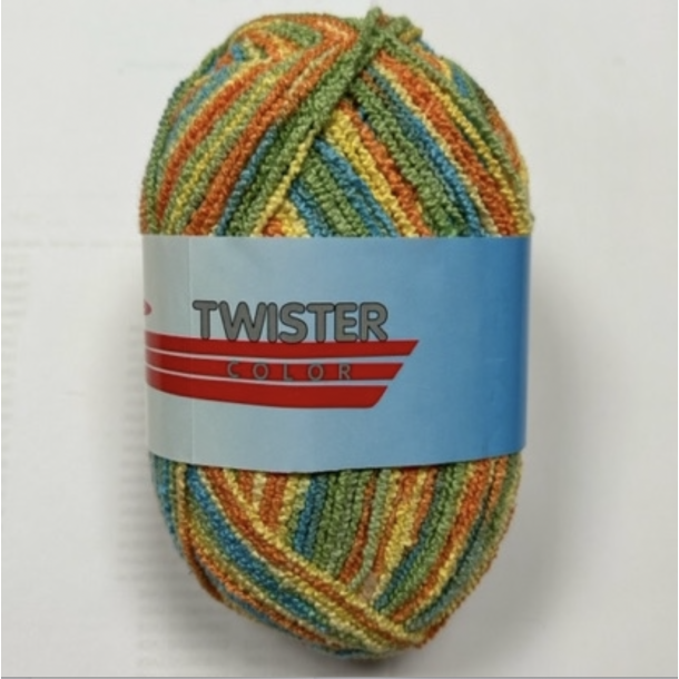 G-B Garn - Twister Color Fv. 204 Orange/Gul/Turkis