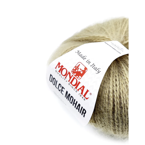 Mondial - Dolce Kid Mohair Fv. 585 Lys Oliven