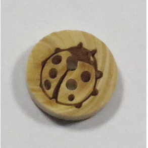 Tr�knap 2-huls 15mm Med Marieh�ne motiv (814)