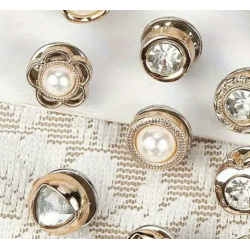 Plast N�le - Rhinesten look 1 stk Justerbar