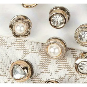 Plast N�le - Rhinesten look 1 stk Justerbar