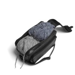 Muud - Stavanger - Hndlavet Lder Strikke Crossbody Farve Sort