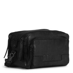 Muud - Stavanger - Hndlavet Lder Strikke Crossbody Farve Sort