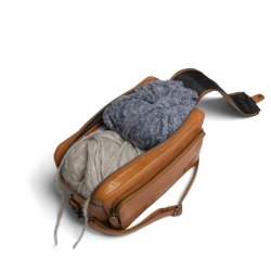 Muud - Stavanger - Hndlavet Lder Strikke Crossbody Farve Whisky