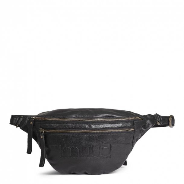 Muud - Vegas - H�ndlavet l�der onesized Bumbag. Farve Sort