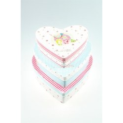 Metal dser 3 stk Hjerteformede i st.