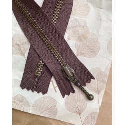 YKK Lynls 6mm Antik Messing 20 / 35 / 45 cm Chokolade Brun