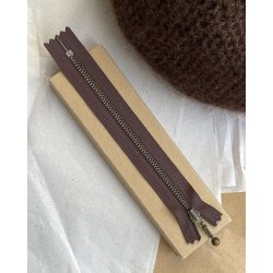 YKK Lynls 4mm Antik Messing 14/17/23/28 Cm Fv. Chokolade