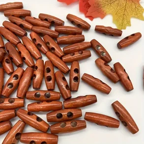 Duffel Knap 3 cm.Natur Brun   