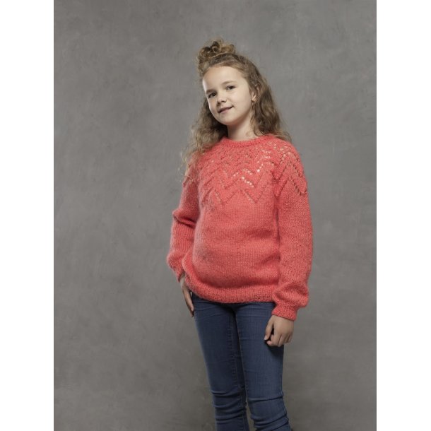 Dolce Mohair Stjernesweater til pige - Cewec - Enkeltopskrift nr 4610