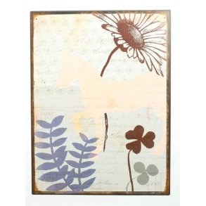 Metalskilt med blomster motiv   (no.250)