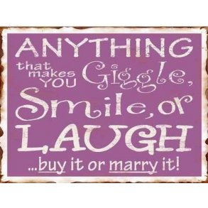 Metalskilt - Smile & laught (Nr 223)