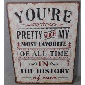 Metalskilt - You are pretty much my favorite (Nr 236)