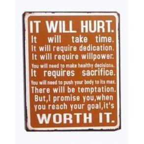 Metalskilt - It will hurt.. (Nr 229)