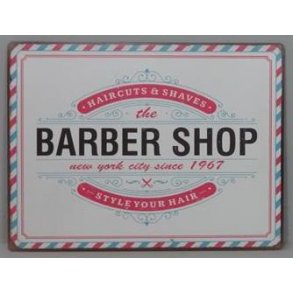 Metalskilt - Barber shop (Nr 182)