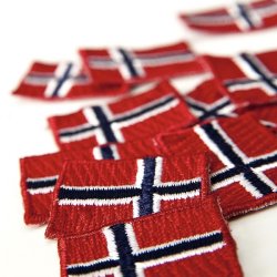 Norske flag i stof til psyning