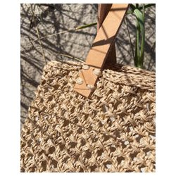 Petiteknit - Lderstrop til French Market Bag - Natur