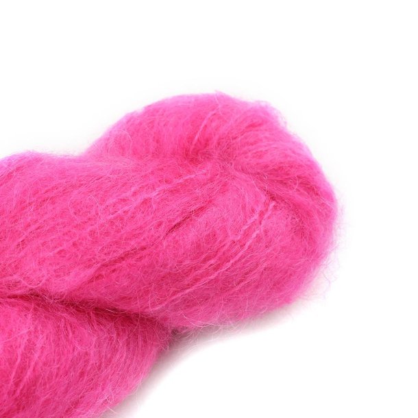 Fluffy Mohair Solids Hndfarvet 32 Hot Pink