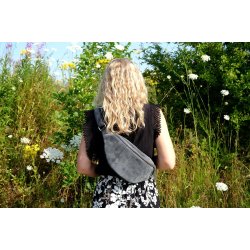 Miko - Bumbag i gr� ruskind - Small 