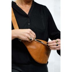 Miko - Bumbag i brunt l�der - Large