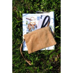 Alpha - Clutch i ruskind - Camel 