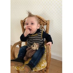 Stribet Babyvest i Katmandu - Cewec - Enkeltopskrift nr 4401