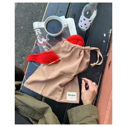 Petiteknit - Knitter's String Bag - Praline Seersucker