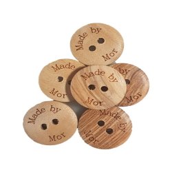 Tr�knap 18mm - " Made by Mor"