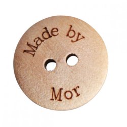 Tr�knap 18mm - " Made by Mor"