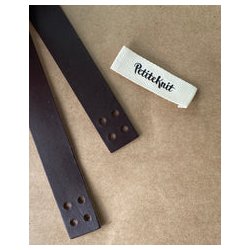 Petiteknit - Lderstrop til French Market Bag - Mrke Brun