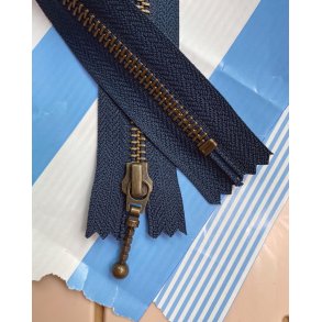 YKK Lynls 6mm Antik Messing 35 / 45 cm Navy