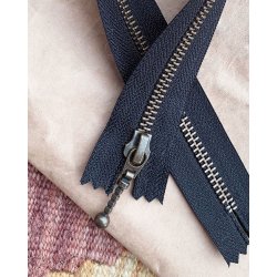 YKK Lynls 6mm Antik Messing 20 / 35 / 45 cm Sort