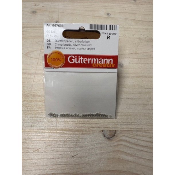 Gütermann - Flade Perler Sølvfarvet 60 stk (667633)