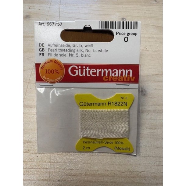 Gütermann - Silketråd til trædning No 5 Hvid (667757)