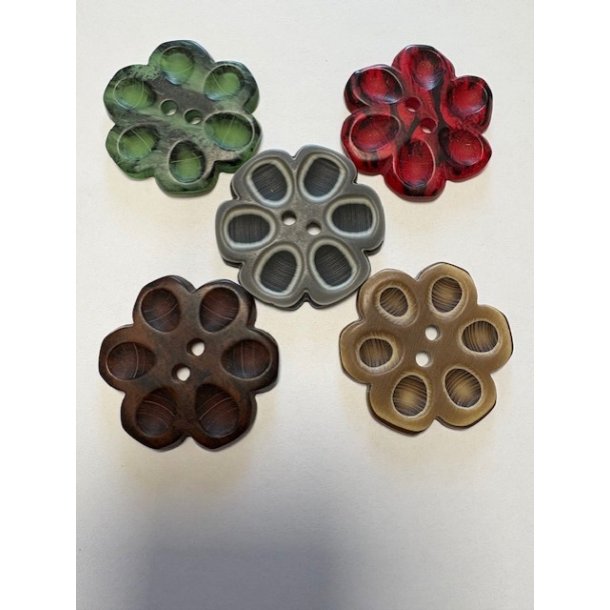 Prydknap Stor i hrd poly 4,5 Cm Blomst