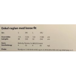 Bella By Permin - Enkel raglan med loose fit  - Enkeltopskrift / Nr. 893244