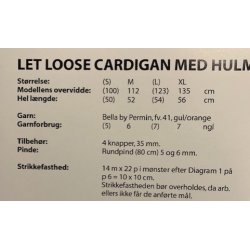 Bella By Permin - Let ls cardigan m/hulmnster  - Enkeltopskrift / Nr. 893254