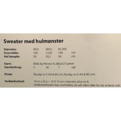 Bella By Permin - Sweater med hulmnster  - Enkeltopskrift / Nr. 893256