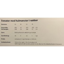 Bella By Permin - Sweater med hulmnster i rkker - Enkeltopskrift / Nr. 893257