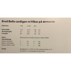 Bella By Permin - Bred Cardigan m/vibes p rmerne - Enkeltopskrift / Nr. 893259