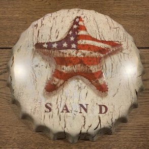 Metalskilt - Sand - Kapsel Model - (B298)