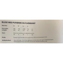 Bella C By Permin - Bluse med puf�rmer &amp; fl�sekant - Enkeltopskrift / Nr. 893168